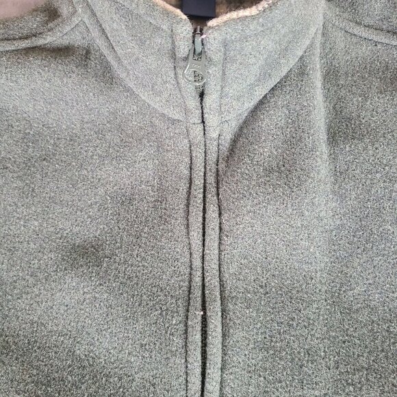 Woolrich Women's Size M Hunter Green Wool Full-Zip Jacket Plaid Collar Lining - Picture 6 of 13